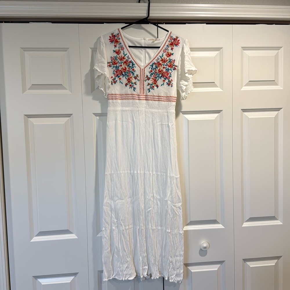 White midi dress